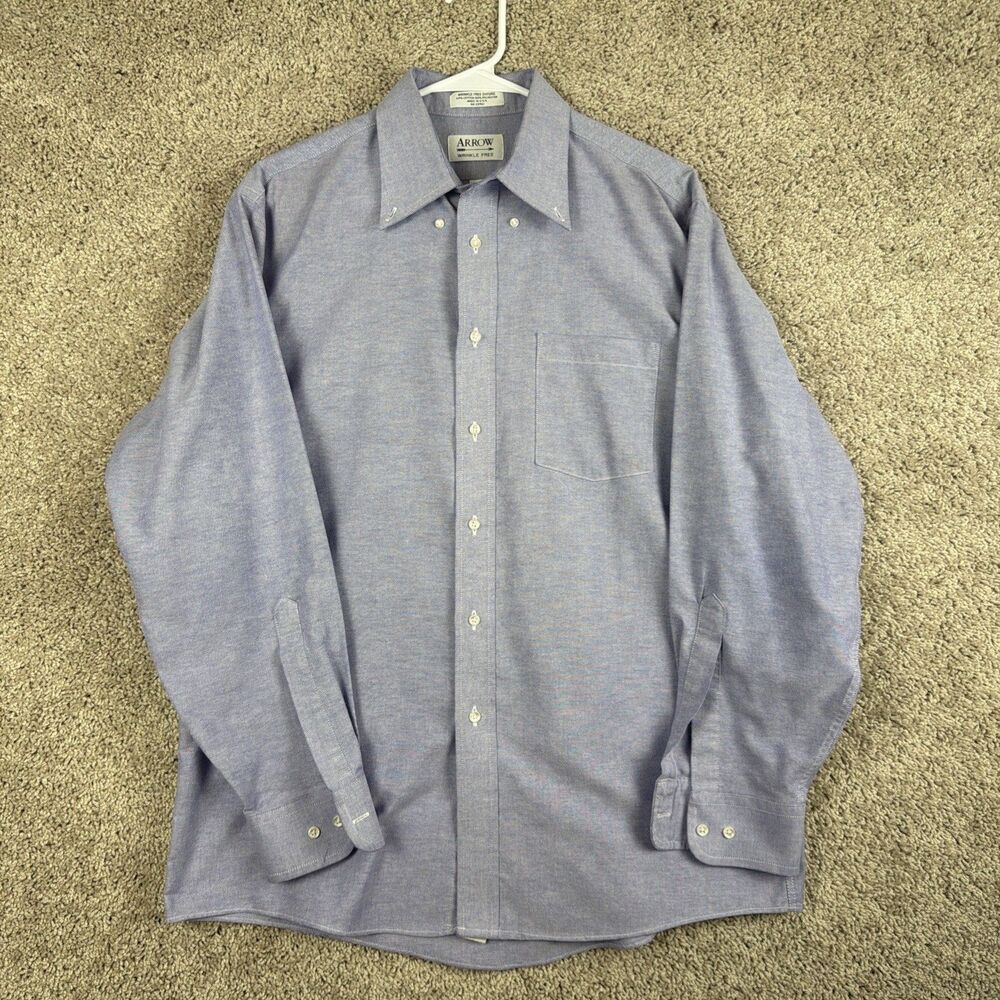 Arrow Mens Button Down Long Sleeve Dress Shirt Size Large
